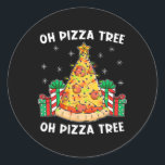 オーピザツリークリスマス食べ物プレゼントChristmas Pizza Tr ラウンドシール<br><div class="desc">オーピザツリークリスマス食べ物プレゼントクリスマスピザツリー</div>