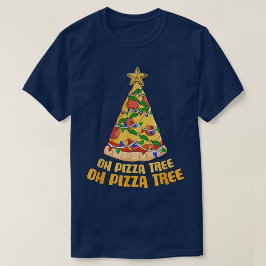 オーピザツリーチーズフードベーキングクリスマスピザT Tシャツ (デザイン正面)