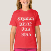 オーファンのブラックファンクラブキューブブロックフォント Tシャツ (正面)