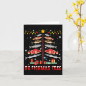 オーフィッシュマスツリー魚釣りフィッシャーマンクリスマスクリスマスF カード (黄色い花)