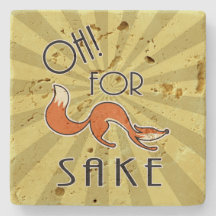 オーフォーキツネ石コースター