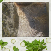 オーフォード川でワイルドグリズリーベア キッチンタオル (折り畳み)