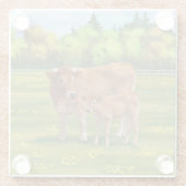 オーブラックカウアンドカワイカーフイン春牧場 ガラスコースター (裏面)