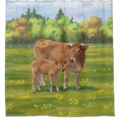 オーブラックカウアンドカワイカーフイン春牧場 シャワーカーテン (正面)