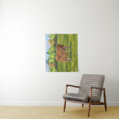 オーブラックカウアンドカワイカーフイン春牧場 タペストリー (インサイチュ)