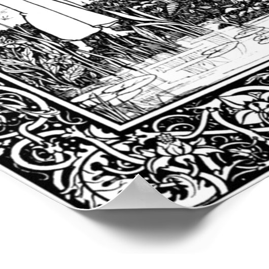 オーブリーベアズリーイラストレーションフォーレディーオブザレイク ポスター (角)