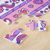 オーブリー名：ピンク色の紫のジグソーパズル ジグソーパズル (側面)