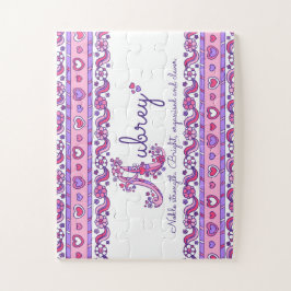 オーブリー名：ピンク色の紫のジグソーパズル ジグソーパズル