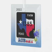 オーブリー、テキサス州&ブルーボネットオーナメント ガラスオーナメント (正面左)