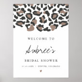 オーブリー ボヘミアンレオパードプリント ブライズシャワー ウェルカム ポスター (正面)