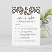 オーブリー レパード柄 オーバーアンダー ベビーシャワーゲーム 招待状 (スタンド正面)