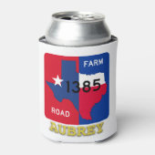 オーブリー, TX & テキサス州ロングホーンクーラーボックス 缶クーラー (缶正面)