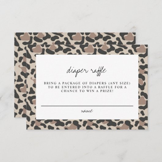 オーブレジャングルサファリアニマルプリントラッフル 招待状 (正面/裏面)