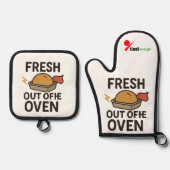 オーブンから出たての 鍋つかみ&鍋敷きセット (正面)