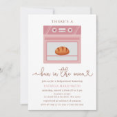 オーブンでパン赤ちゃん女の子ベビーシャワー 招待状 (正面)