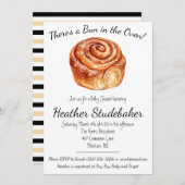 オーブンでパン、シナモンバンベイビーシャワー 招待状 (正面/裏面)