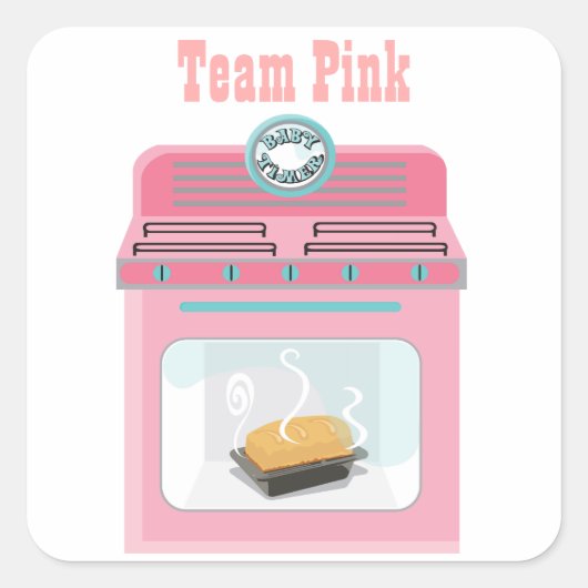 「オーブンでパン」赤ちゃんシャワーのシール スクエアシール (正面)