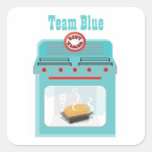 「オーブンでパン」赤ちゃんシャワーのシール スクエアシール (正面)