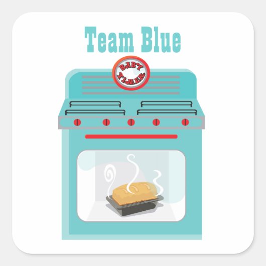 「オーブンでパン」赤ちゃんシャワーのシール スクエアシール (正面)