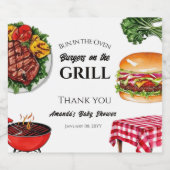 オーブンでパンBBQバーガーのグリル赤ちゃんシャワー ビールラベル (シングルラベル)