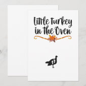 オーブンにちょうちょりん♪ かわいい妊娠 新しい赤ちゃん 招待状 (正面/裏面)