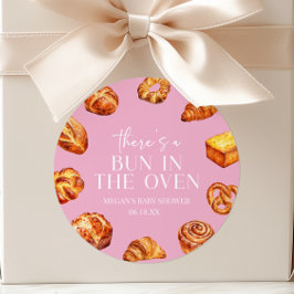 オーブンにパンが入っています!ベイビーシャワーのパン ラウンドシール