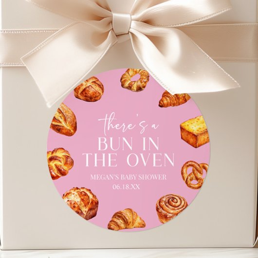 オーブンにパンが入っています！ベイビーシャワーパーティー ラウンドシール