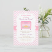 オーブンにパン ピンクのベビーシャワー招待状 招待状 (スタンド正面)