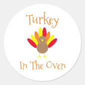 オーブンに入った七面鳥 ラウンドシール (正面)