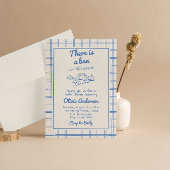 オーブンのキュピッドな赤ちゃんシャワーで手引きブルーパン 招待状