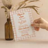 オーブンのキュピッド天使の赤ちゃんシャワーで手描きパン 招待状