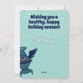 オーブンのストーブパーソナライズされたエンジェルクリスマスカード シーズンカード (裏面)