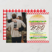 オーブンのパンとグリルベビーBBQ 招待状 (正面/裏面)