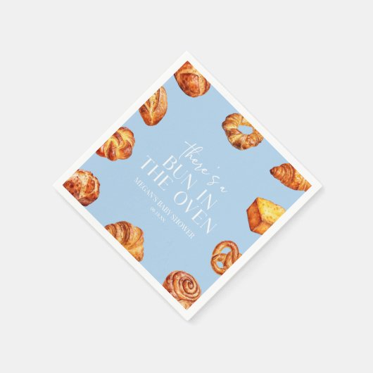 オーブンのパンの赤ちゃんシャワーにパンがある スタンダードカクテルナプキン (角)