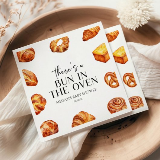 オーブンのパンの赤ちゃんシャワーにパンがある スタンダードカクテルナプキン