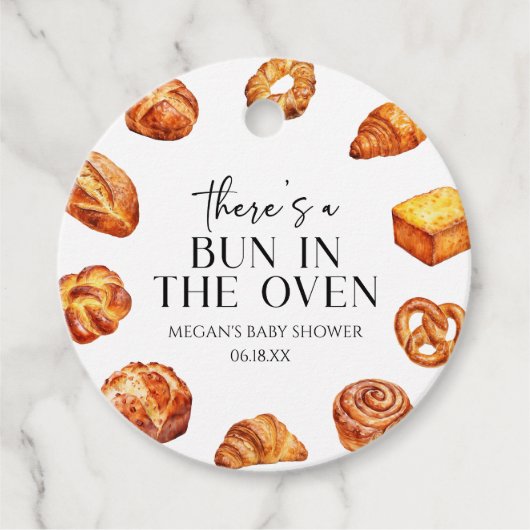 オーブンのパンの赤ちゃんシャワーにパンがある フェイバータグ (正面)