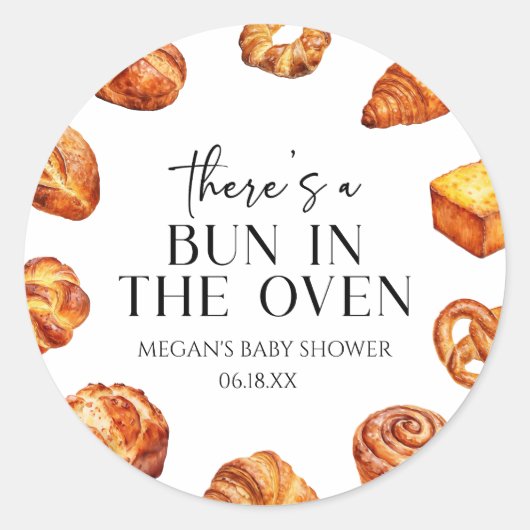 オーブンのパンの赤ちゃんシャワーにパンがある ラウンドシール (正面)