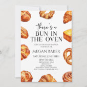 オーブンのパンの赤ちゃんシャワーにパンがある 招待状 (正面)