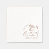 オーブンのベーカリーの赤ちゃんシャワーにパン スタンダードカクテルナプキン (正面)