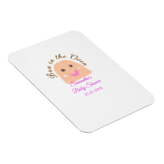 オーブンのベージュ団子の赤ちゃんシャワーピンクのバーにパン マグネット (右側)