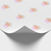 オーブンのベージュ団子の赤ちゃんシャワーピンクのバーにパン ラッピングペーパー (角)