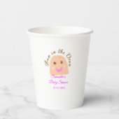 オーブンのベージュ団子の赤ちゃんシャワーピンクのバーにパン 紙コップ (裏面)