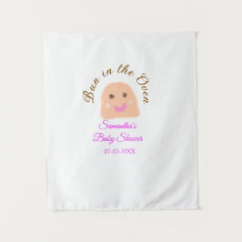 オーブンの中のパン　ベージュの団子　ベビーシャワー　ピンクのブリス タペストリー