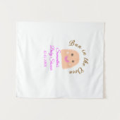 オーブンの中のパン ベージュの団子 ベビーシャワー ピンクのブリス タペストリー (正面(横))