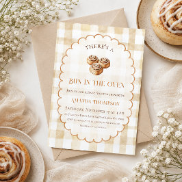 オーブンの中のパン cinnamon roll ベビーシャワー 招待状