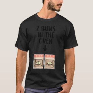 オーブンの双子の妊娠の発表ジェンド Tシャツ
