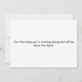 オーブンの妊娠の発表の中のパン 案内状 (裏面)