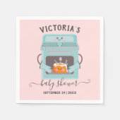 オーブンの男の子または女の子の赤ちゃんシャワーの小さなパン スタンダードカクテルナプキン (正面)