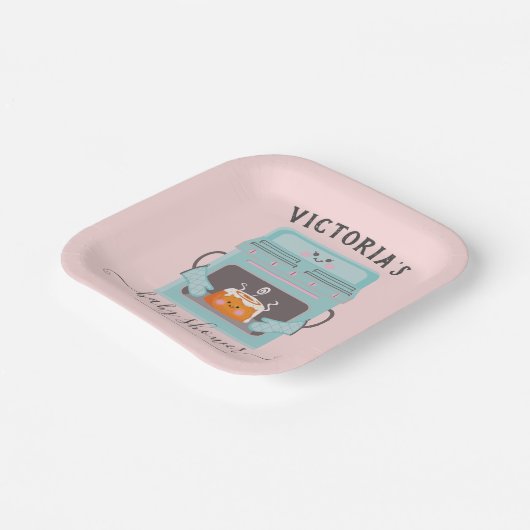 オーブンの男の子または女の子の赤ちゃんシャワーの小さなパン ペーパープレート (傾斜あり)