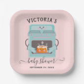 オーブンの男の子または女の子の赤ちゃんシャワーの小さなパン ペーパープレート (正面)